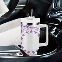 Kia Orana Cook Islands Tumbler With Handle Tiare & Stars - Lavender