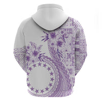 Kia Orana Cook Islands Zip Hoodie Tiare and Stars - Lavender