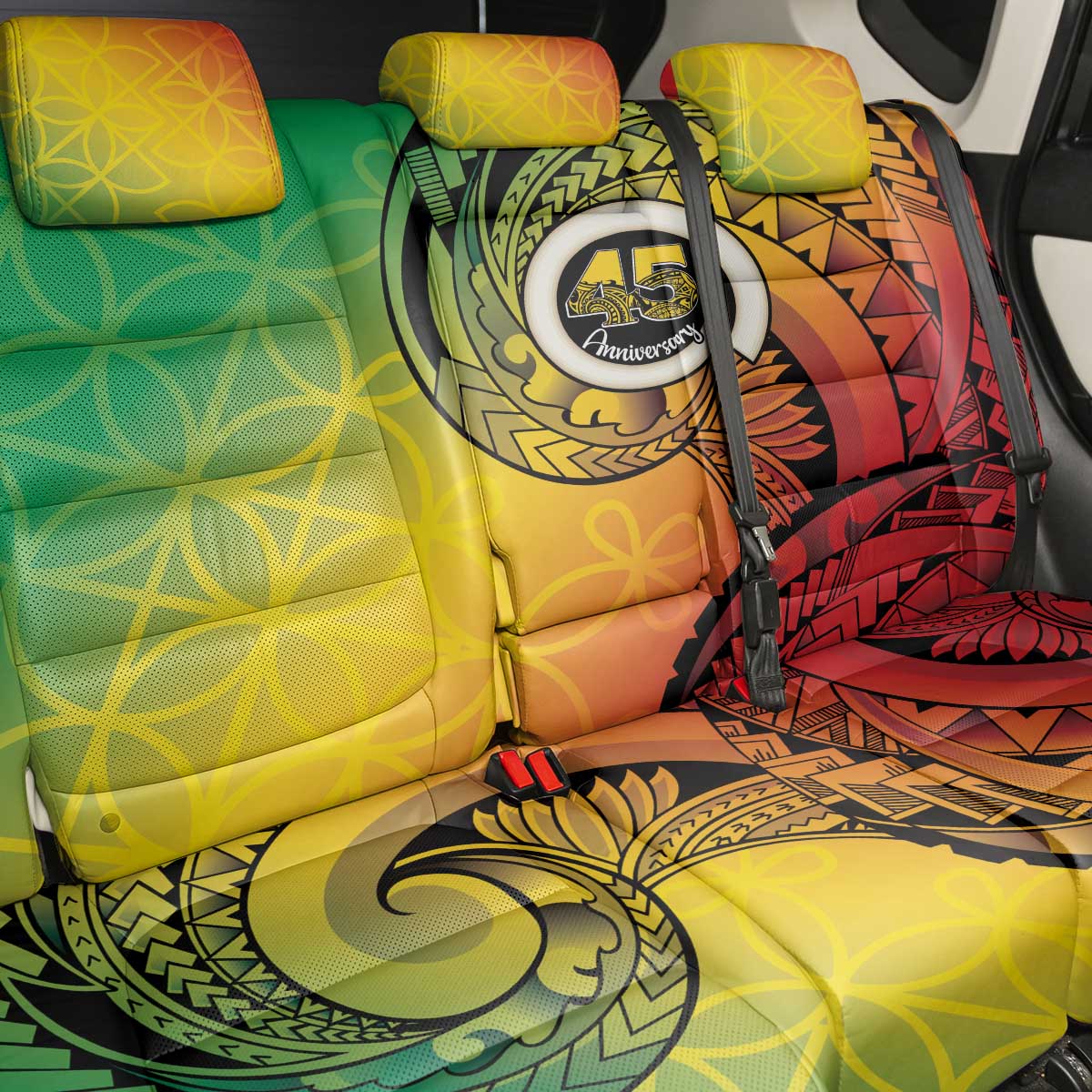 Vanuatu 45th Independence Anniversary Back Car Seat Cover Ni-Van Sandroing - Polynesian Pride