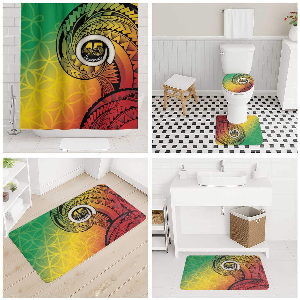 Vanuatu 45th Independence Anniversary Bathroom Set Ni-Van Sandroing - Polynesian Pride