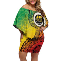 Vanuatu 45th Independence Anniversary Family Matching Off Shoulder Short Dress and Hawaiian Shirt Ni-Van Sandroing - Polynesian Pride