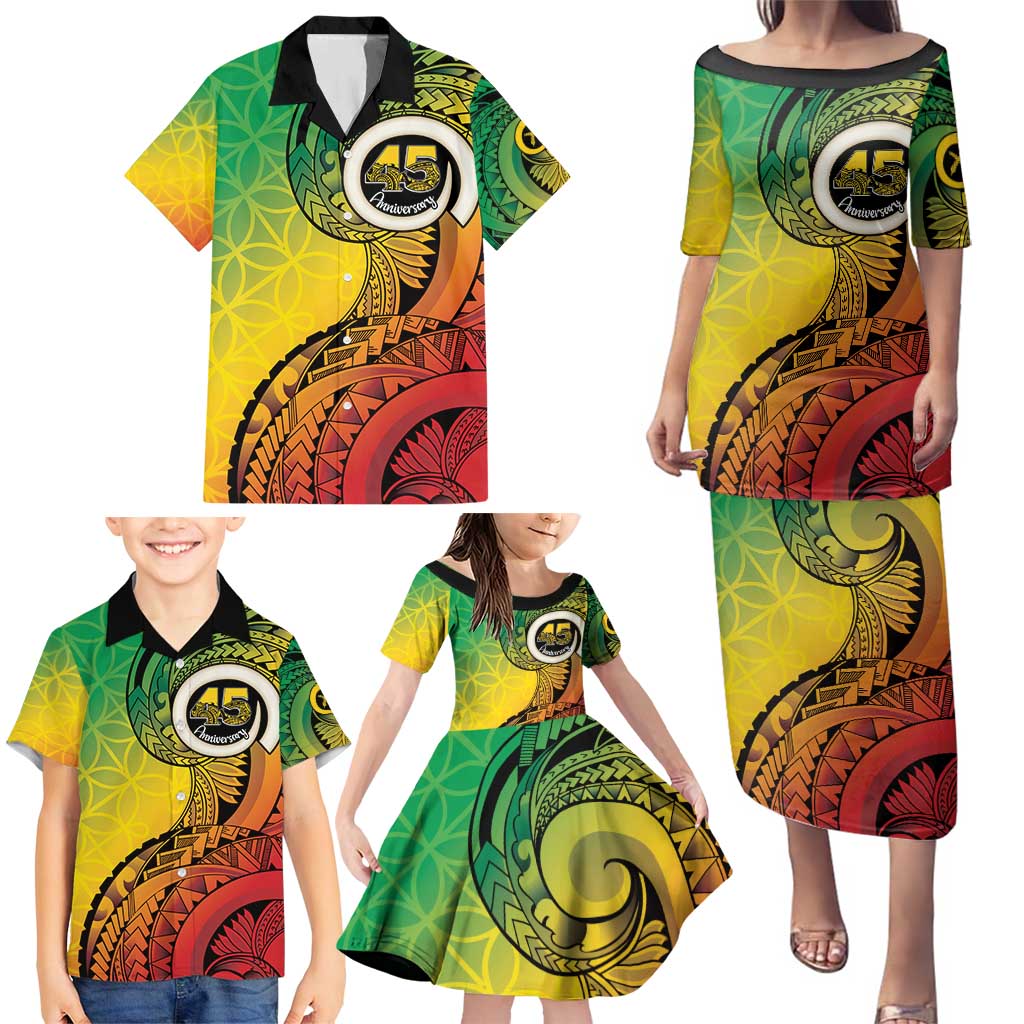 Vanuatu 45th Independence Anniversary Family Matching Puletasi and Hawaiian Shirt Ni-Van Sandroing LT7 - Polynesian Pride