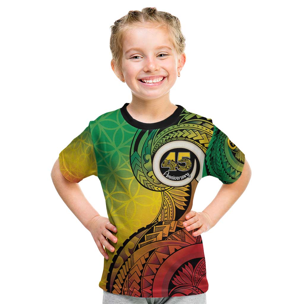 Vanuatu 45th Independence Anniversary Kid T Shirt Ni-Van Sandroing - Polynesian Pride
