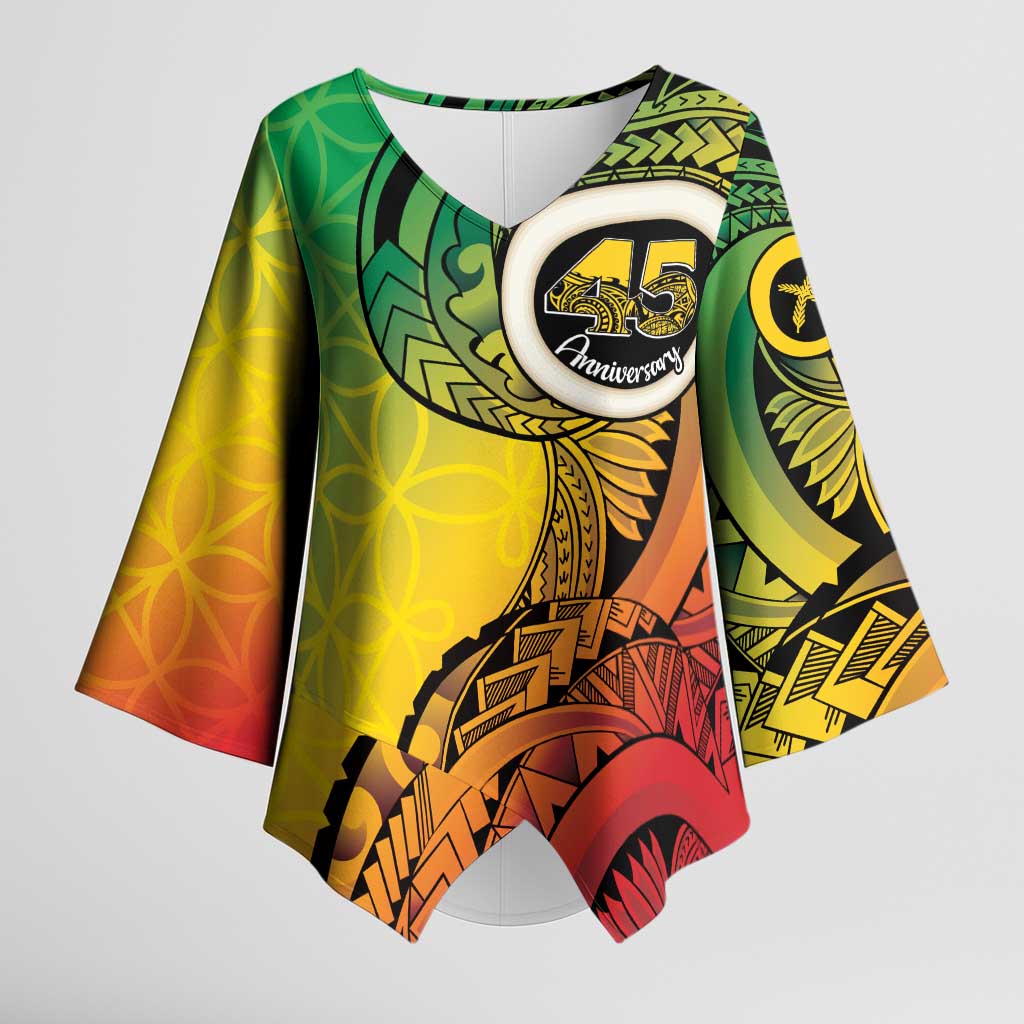 Vanuatu 45th Independence Anniversary Kimono Sleeve Blouse Ni-Van Sandroing - Polynesian Pride