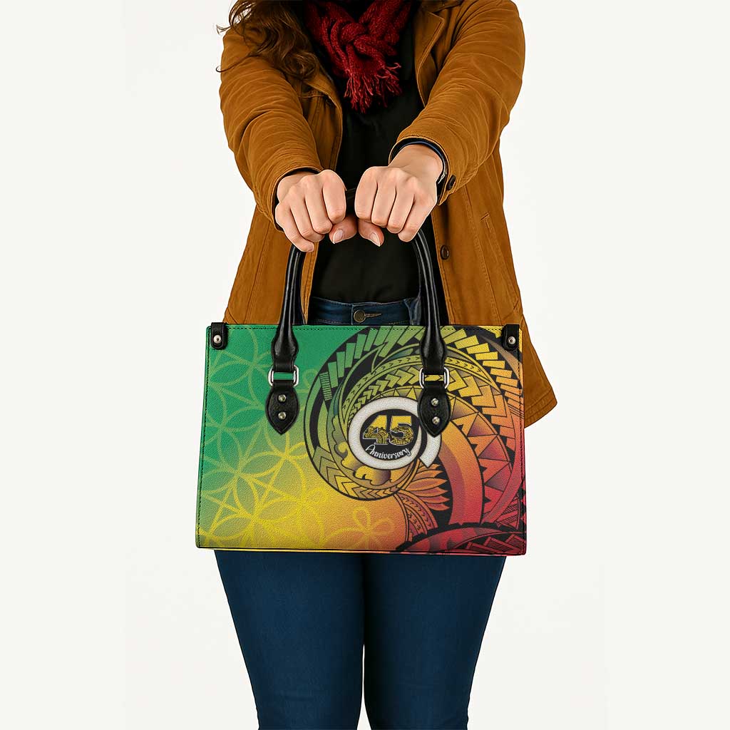 Vanuatu 45th Independence Anniversary Leather Bag Ni-Van Sandroing - Polynesian Pride