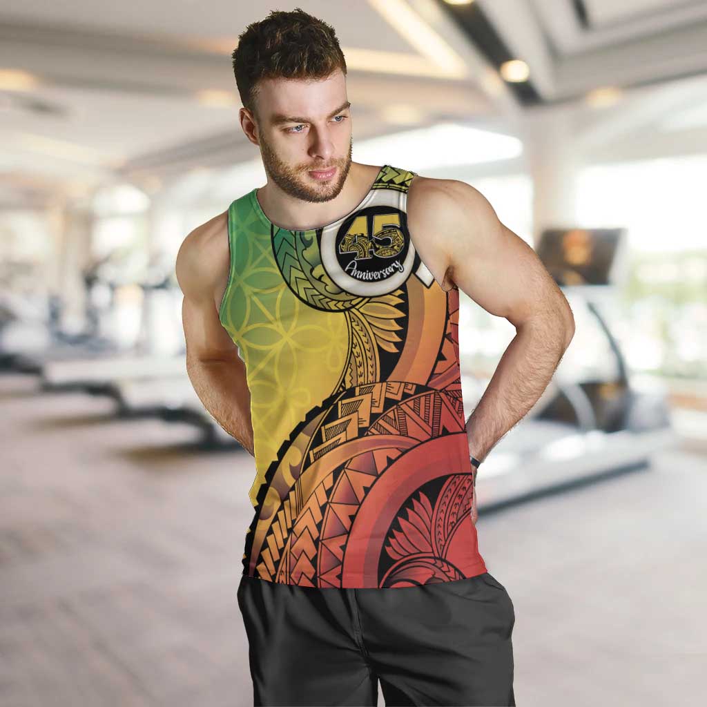 Vanuatu 45th Independence Anniversary Men Tank Top Ni-Van Sandroing - Polynesian Pride