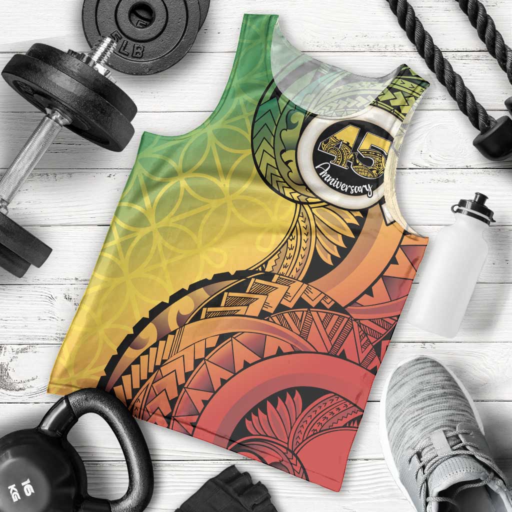 Vanuatu 45th Independence Anniversary Men Tank Top Ni-Van Sandroing - Polynesian Pride