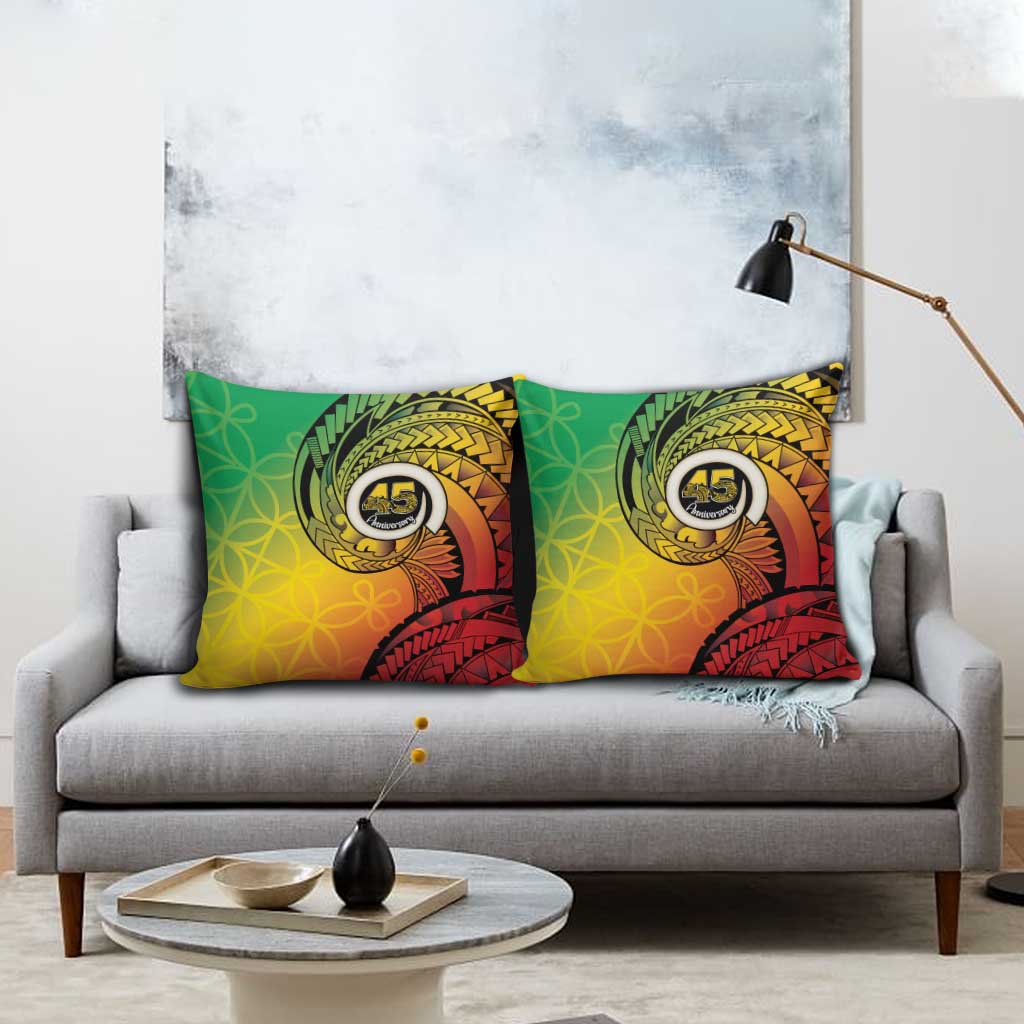 Vanuatu 45th Independence Anniversary Pillow Cover Ni-Van Sandroing - Polynesian Pride