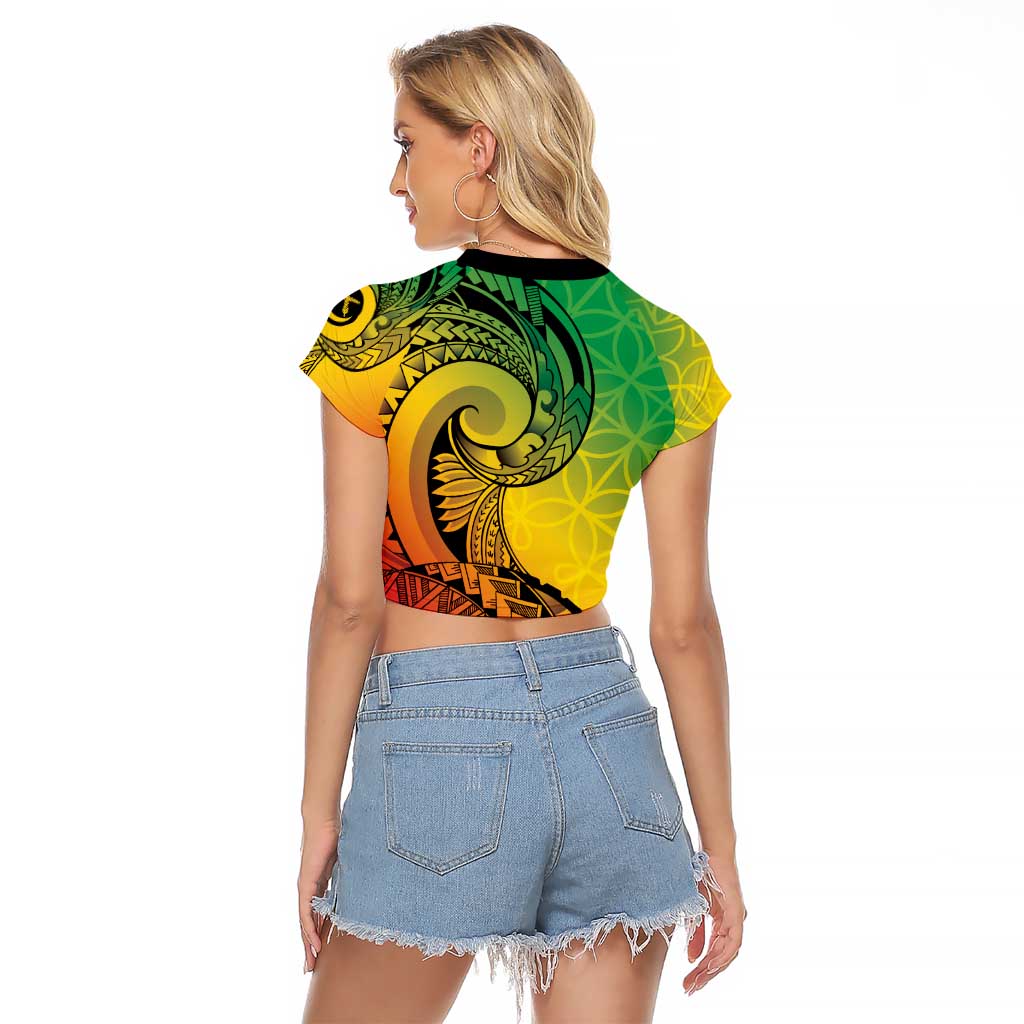 Vanuatu 45th Independence Anniversary Raglan Cropped T Shirt Ni-Van Sandroing - Polynesian Pride