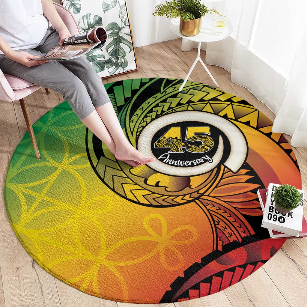 Vanuatu 45th Independence Anniversary Round Carpet Ni-Van Sandroing - Polynesian Pride