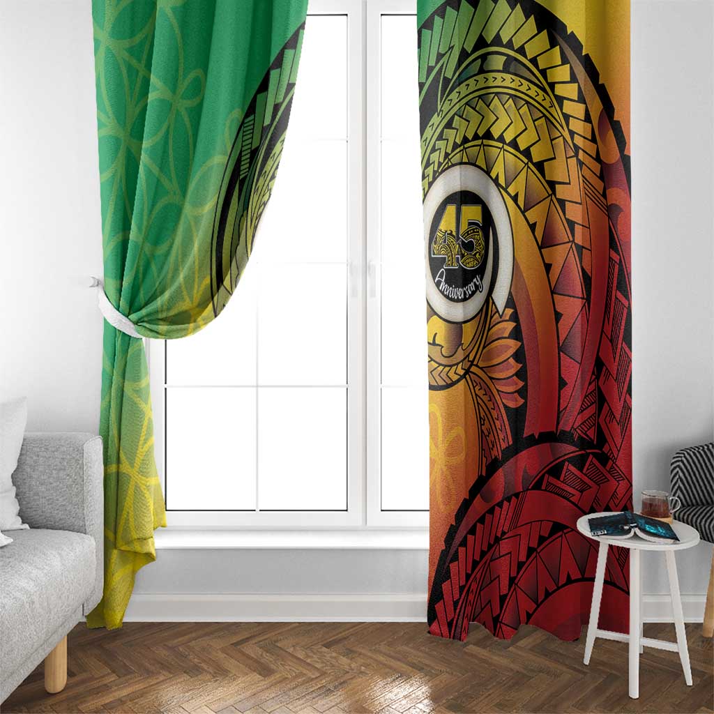 Vanuatu 45th Independence Anniversary Window Curtain Ni-Van Sandroing - Polynesian Pride