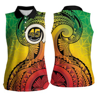 Vanuatu 45th Independence Anniversary Women Sleeveless Polo Shirt Ni-Van Sandroing LT7 - Polynesian Pride