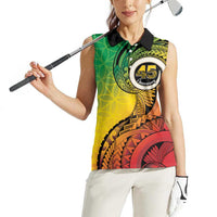 Vanuatu 45th Independence Anniversary Women Sleeveless Polo Shirt Ni-Van Sandroing LT7 - Polynesian Pride