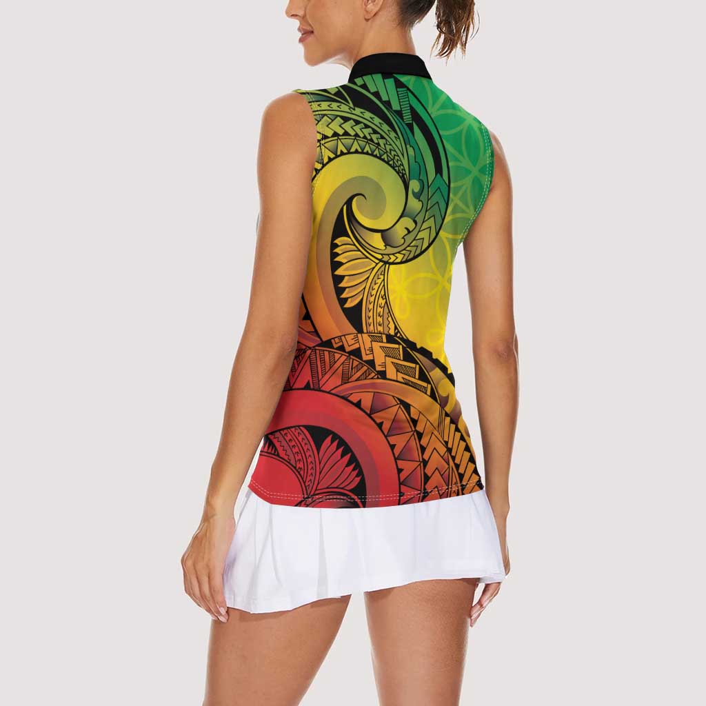 Vanuatu 45th Independence Anniversary Women Sleeveless Polo Shirt Ni-Van Sandroing LT7 - Polynesian Pride