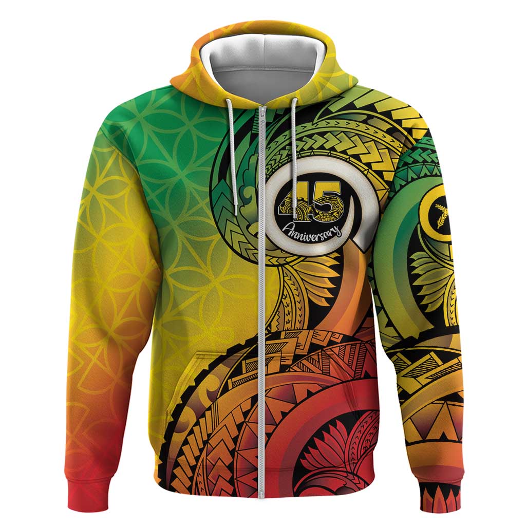Vanuatu 45th Independence Anniversary Zip Hoodie Ni-Van Sandroing - Polynesian Pride