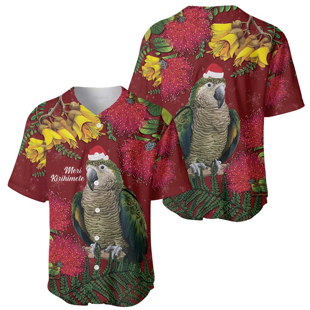Kakapo Bird New Zealand Baseball Jersey Floral Christmas LT7 - Polynesian Pride