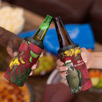 Kakapo Bird New Zealand 4 in 1 Can Cooler Tumbler Floral Christmas