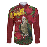 Kakapo Bird New Zealand Family Matching Off Shoulder Short Dress and Hawaiian Shirt Floral Christmas