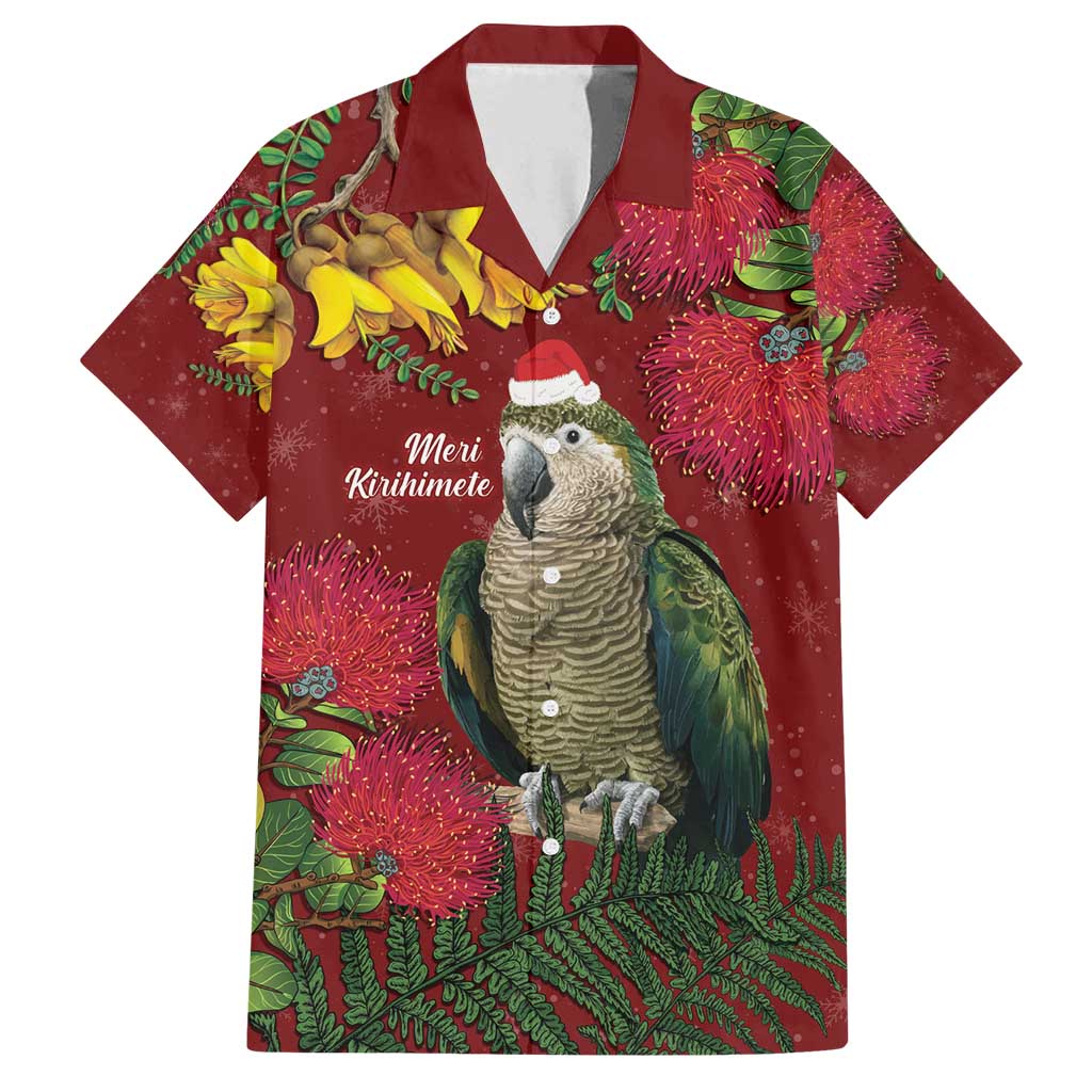 Kakapo Bird New Zealand Family Matching Tank Maxi Dress and Hawaiian Shirt Floral Christmas