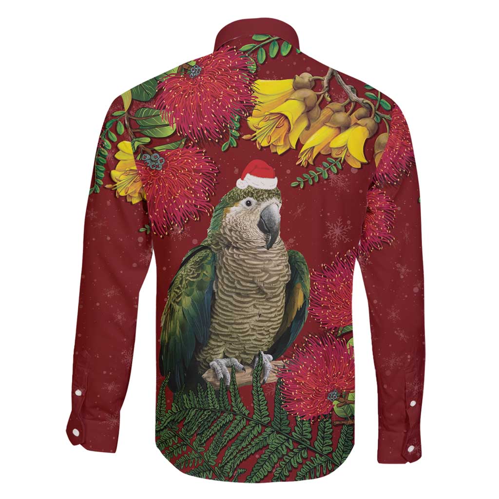 Kakapo Bird New Zealand Family Matching Tank Maxi Dress and Hawaiian Shirt Floral Christmas
