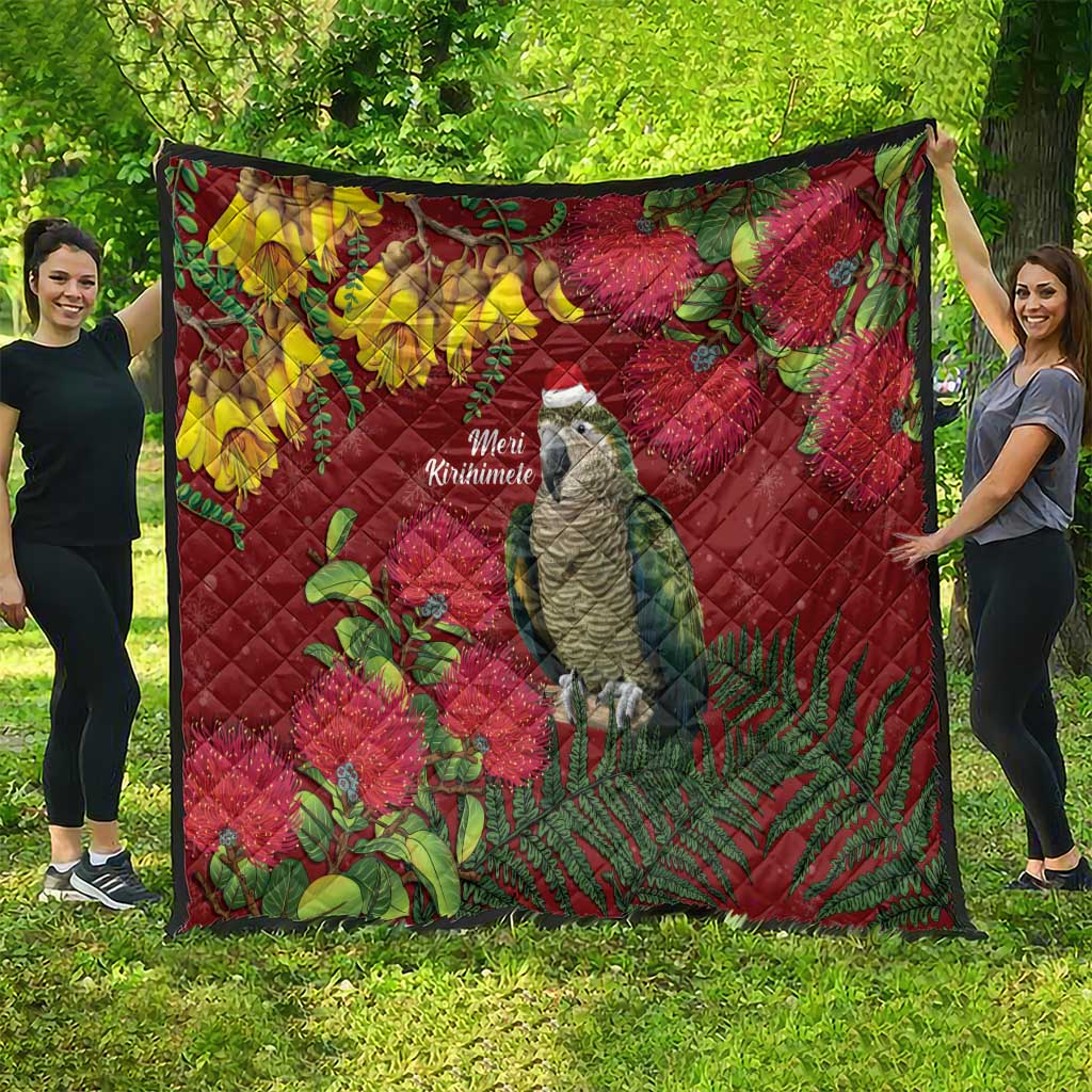 Kakapo Bird New Zealand Quilt Floral Christmas LT7 - Polynesian Pride