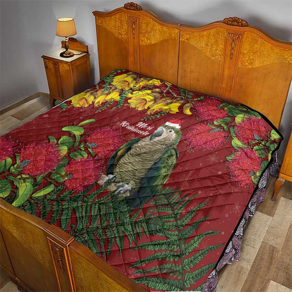 Kakapo Bird New Zealand Quilt Floral Christmas LT7 - Polynesian Pride