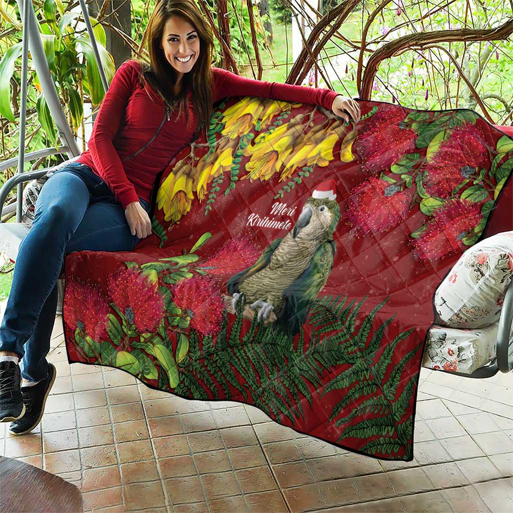 Kakapo Bird New Zealand Quilt Floral Christmas LT7 - Polynesian Pride