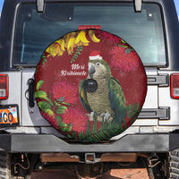Kakapo Bird New Zealand Spare Tire Cover Floral Christmas LT7 Red - Polynesian Pride