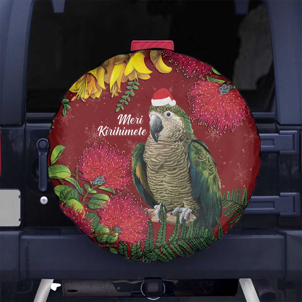 Kakapo Bird New Zealand Spare Tire Cover Floral Christmas LT7 - Polynesian Pride
