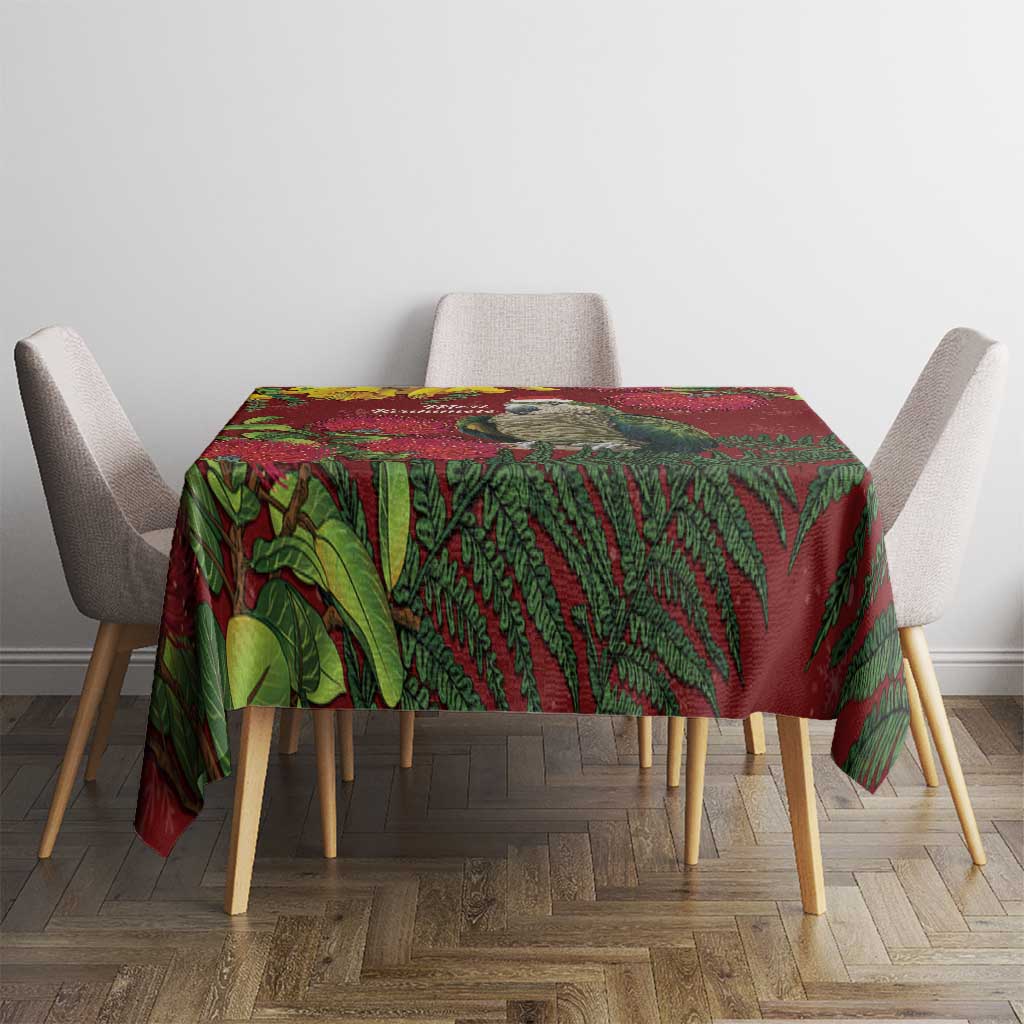 Kakapo Bird New Zealand Tablecloth Floral Christmas