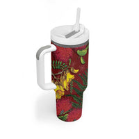 Kakapo Bird New Zealand Tumbler With Handle Floral Christmas