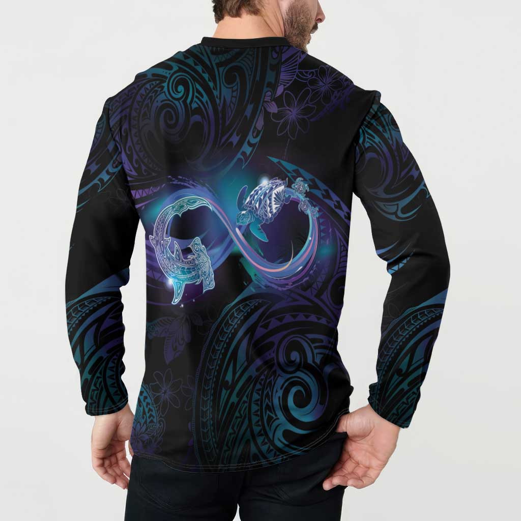 Polynesian Personalized Memorial Button Sweatshirt Oceanic Infinity Symbol - Until We Meet Again - Polynesian Pride