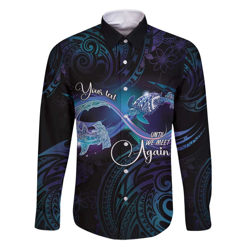 Polynesian Personalized Memorial Family Matching Long Sleeve Bodycon Dress and Hawaiian Shirt Oceanic Infinity Symbol - Until We Meet Again - Polynesian Pride