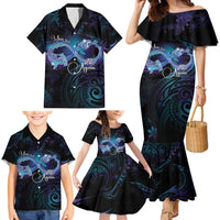 Polynesian Personalized Memorial Family Matching Mermaid Dress and Hawaiian Shirt Oceanic Infinity Symbol - Until We Meet Again - Polynesian Pride