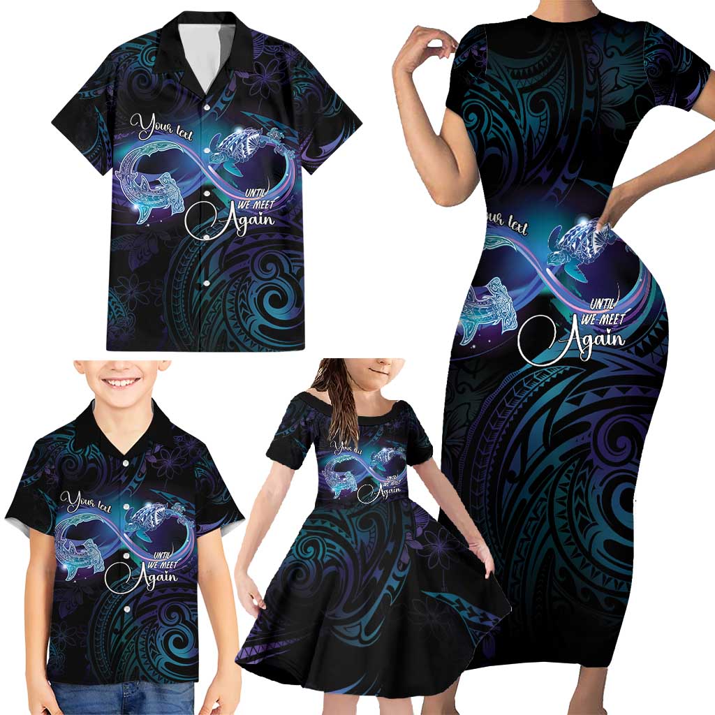 Polynesian Personalized Memorial Family Matching Short Sleeve Bodycon Dress and Hawaiian Shirt Oceanic Infinity Symbol - Until We Meet Again - Polynesian Pride