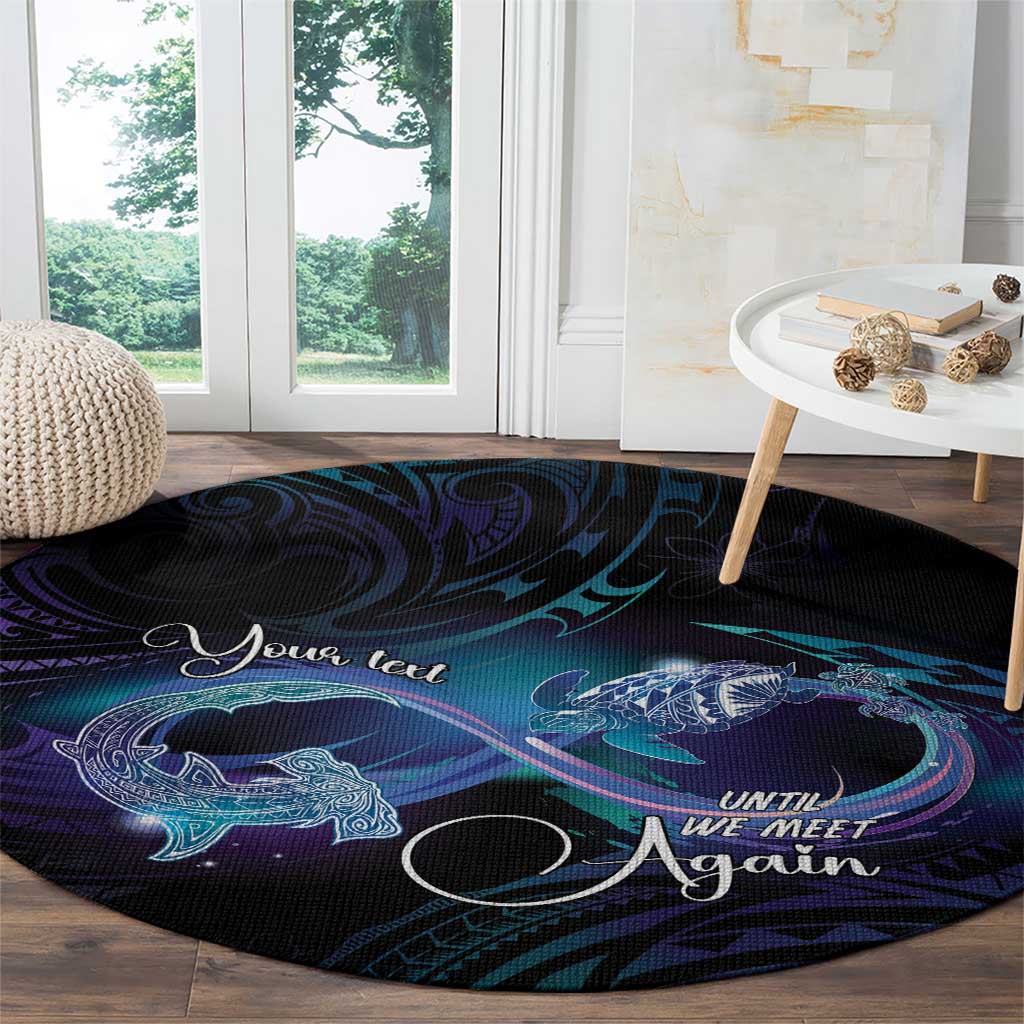 Polynesian Personalized Memorial Round Carpet Oceanic Infinity Symbol - Until We Meet Again - Polynesian Pride