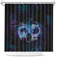 Polynesian Personalized Memorial Shower Curtain Oceanic Infinity Symbol - Until We Meet Again - Polynesian Pride
