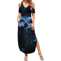 Polynesian Personalized Memorial Summer Maxi Dress Oceanic Infinity Symbol - Until We Meet Again - Polynesian Pride