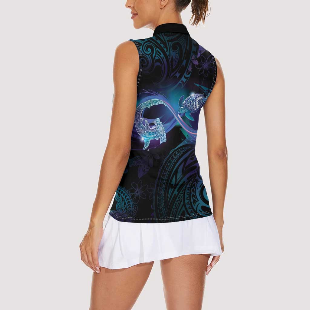 Polynesian Personalized Memorial Women Sleeveless Polo Shirt Oceanic Infinity Symbol - Until We Meet Again - Polynesian Pride