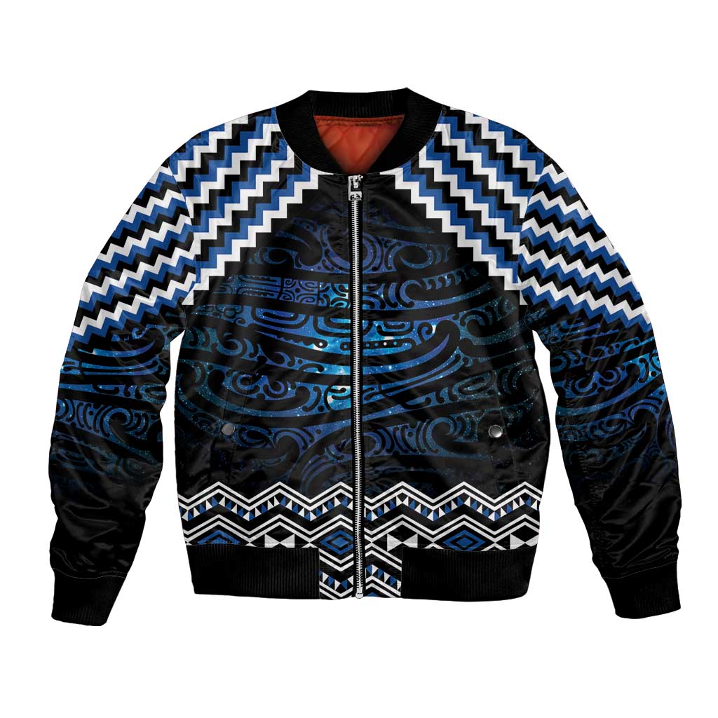 New Zealand Matariki Bomber Jacket Galaxy Styled Taniko
