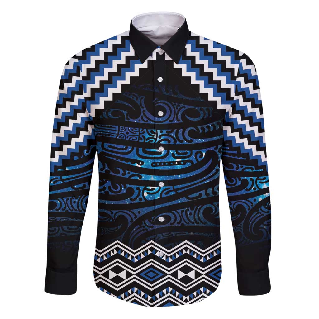 New Zealand Matariki Family Matching Puletasi and Hawaiian Shirt Galaxy Styled Taniko