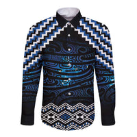 New Zealand Matariki Long Sleeve Button Shirt Galaxy Styled Taniko