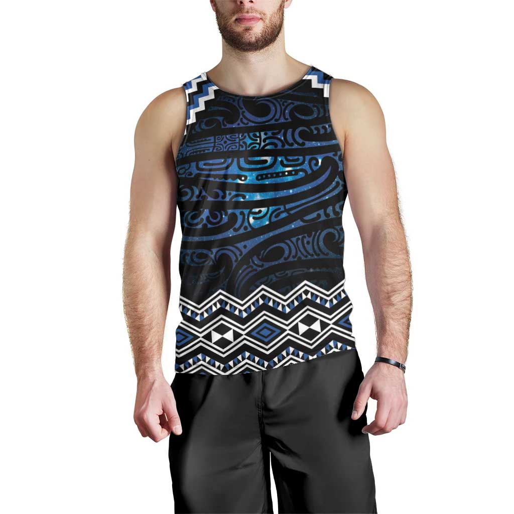 New Zealand Matariki Men Tank Top Galaxy Styled Taniko