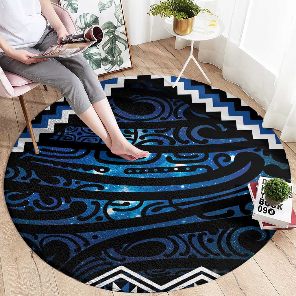 New Zealand Matariki Round Carpet Galaxy Styled Taniko