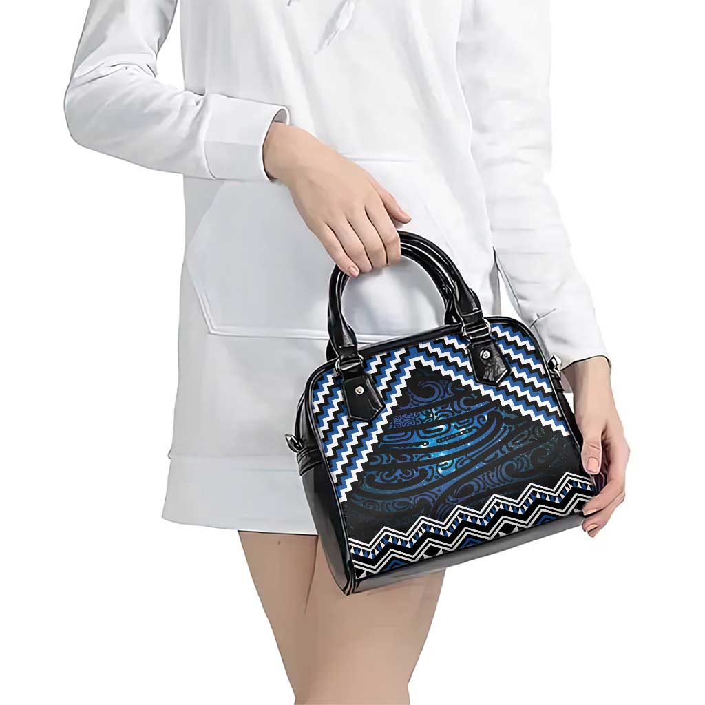 New Zealand Matariki Shoulder Handbag Galaxy Styled Taniko