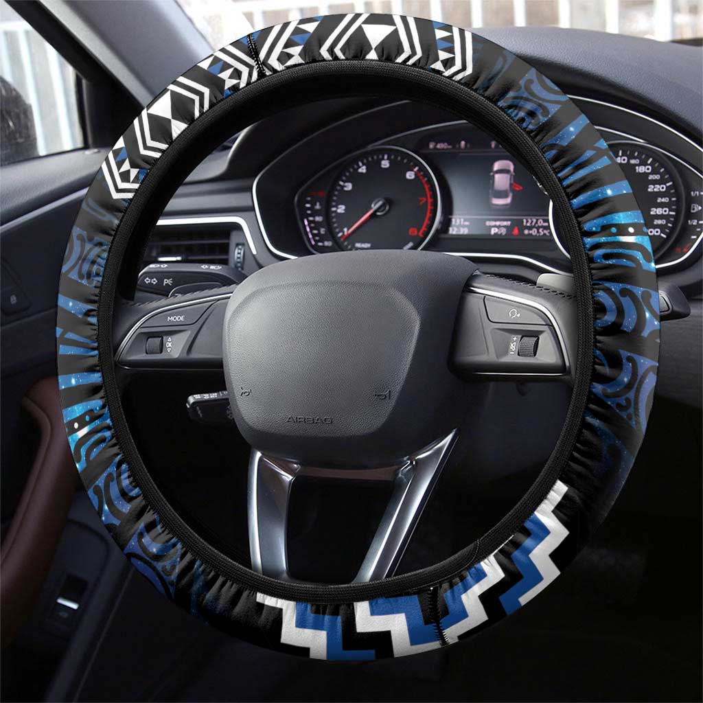 New Zealand Matariki Steering Wheel Cover Galaxy Styled Taniko