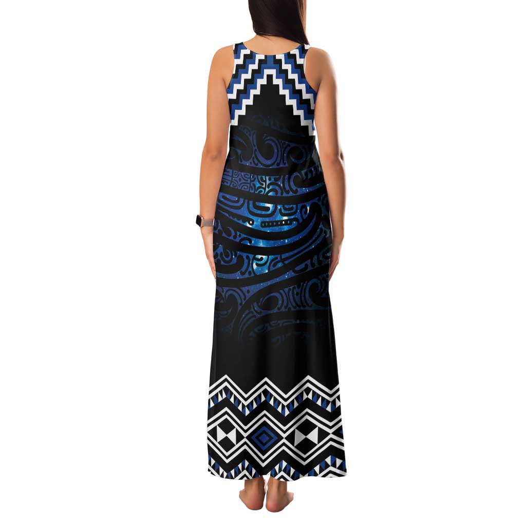 New Zealand Matariki Tank Maxi Dress Galaxy Styled Taniko