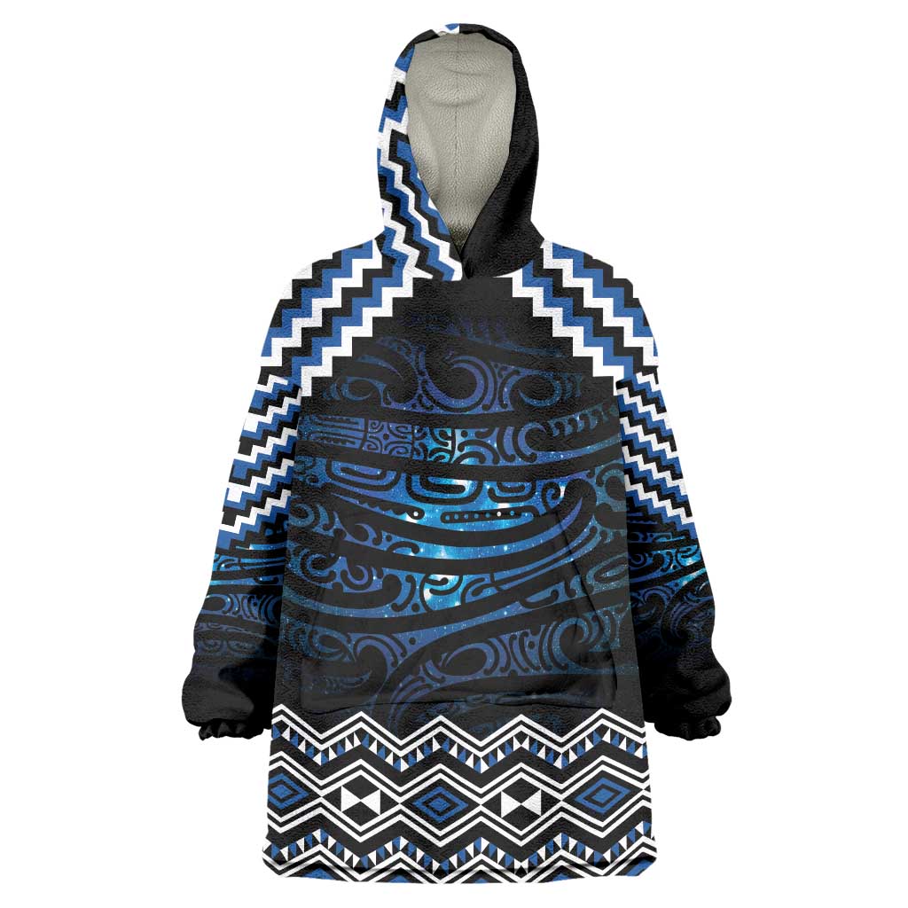 New Zealand Matariki Wearable Blanket Hoodie Galaxy Styled Taniko