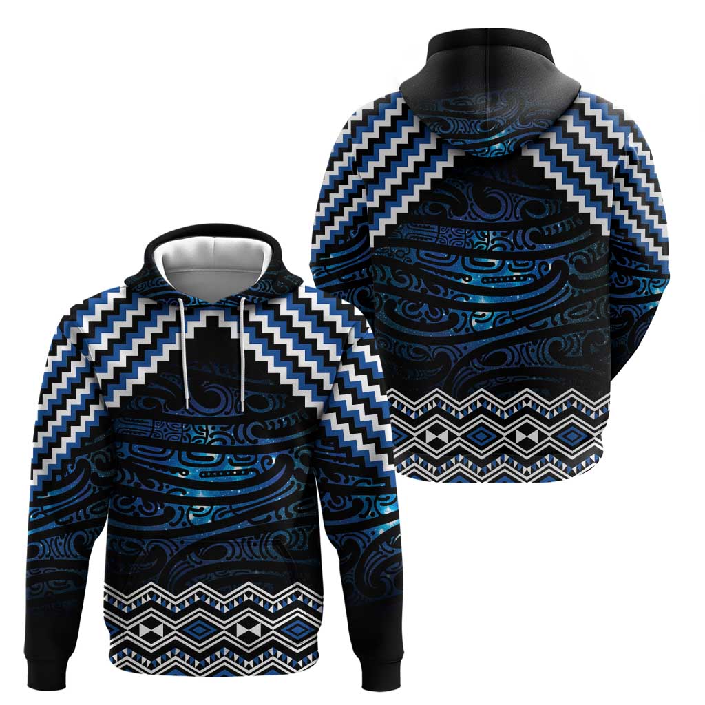 New Zealand Matariki Zip Hoodie Galaxy Styled Taniko