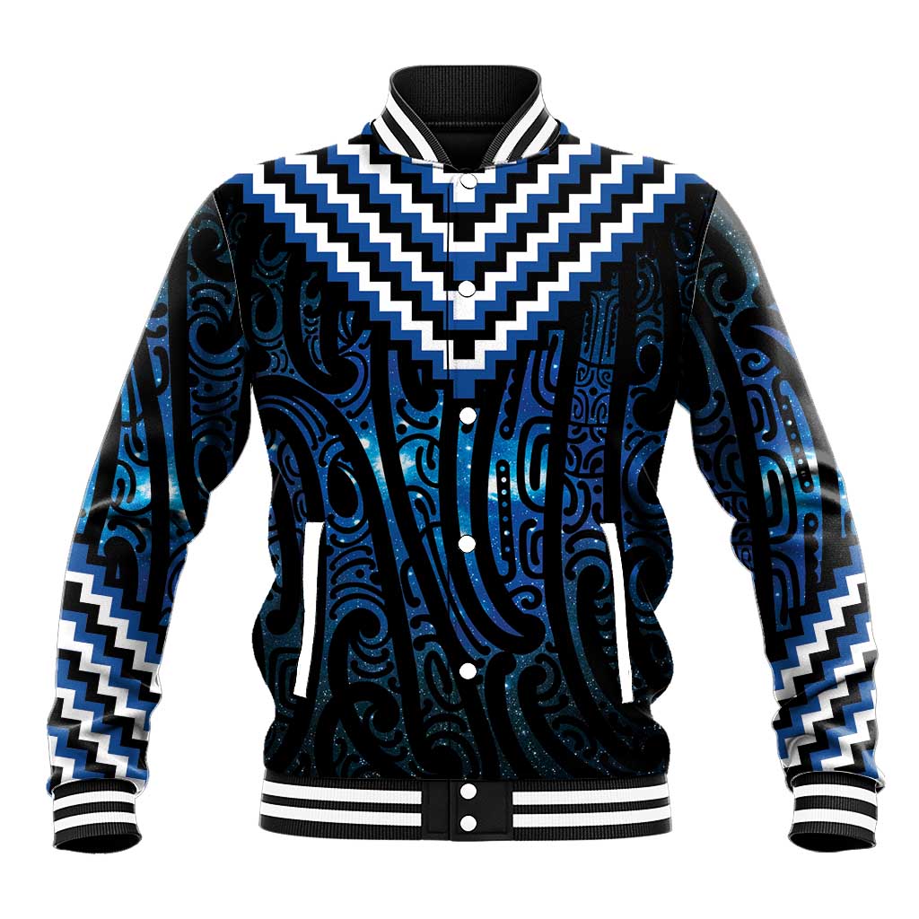 New Zealand Matariki Baseball Jacket Galaxy Poutama Motifs